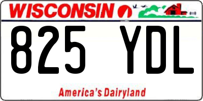 WI license plate 825YDL
