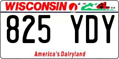 WI license plate 825YDY