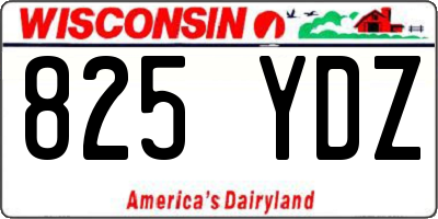 WI license plate 825YDZ