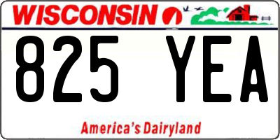 WI license plate 825YEA