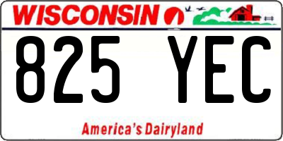 WI license plate 825YEC