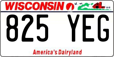 WI license plate 825YEG