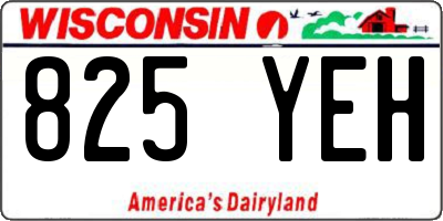 WI license plate 825YEH
