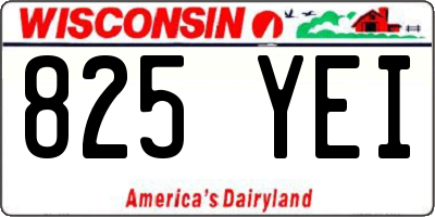 WI license plate 825YEI