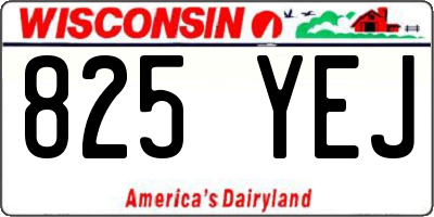 WI license plate 825YEJ