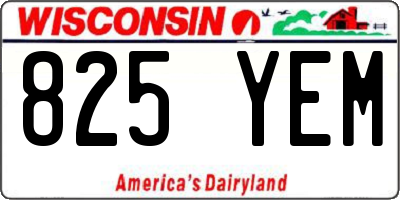 WI license plate 825YEM