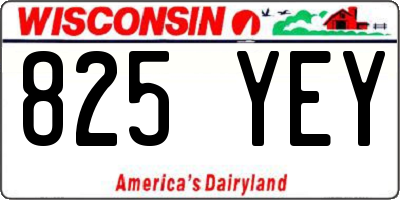 WI license plate 825YEY