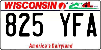 WI license plate 825YFA