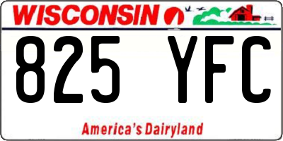 WI license plate 825YFC