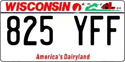 WI license plate 825YFF