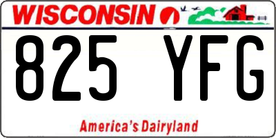 WI license plate 825YFG