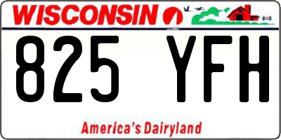 WI license plate 825YFH