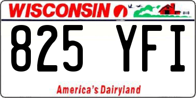 WI license plate 825YFI