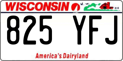 WI license plate 825YFJ