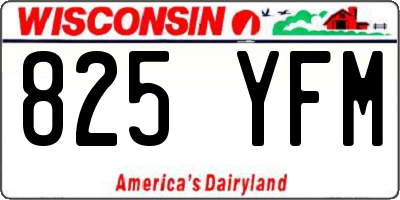 WI license plate 825YFM