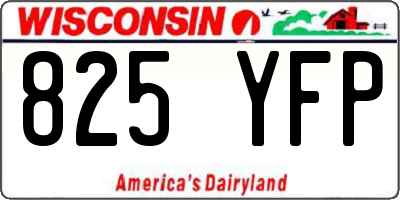 WI license plate 825YFP