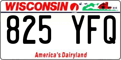 WI license plate 825YFQ