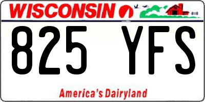WI license plate 825YFS