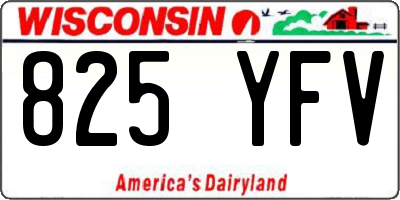WI license plate 825YFV