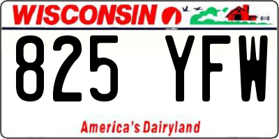 WI license plate 825YFW