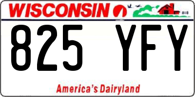 WI license plate 825YFY