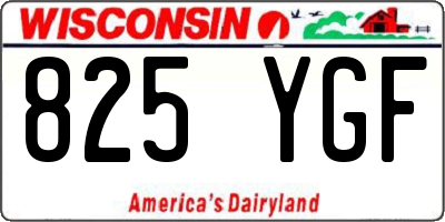 WI license plate 825YGF