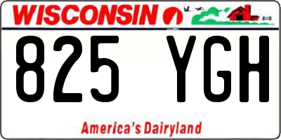 WI license plate 825YGH