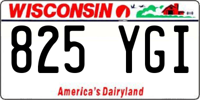 WI license plate 825YGI