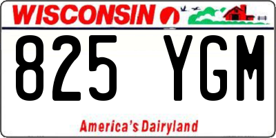 WI license plate 825YGM