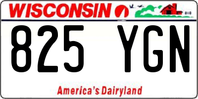 WI license plate 825YGN