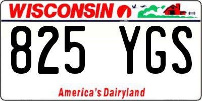 WI license plate 825YGS