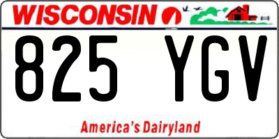 WI license plate 825YGV