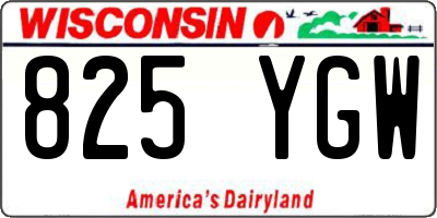 WI license plate 825YGW