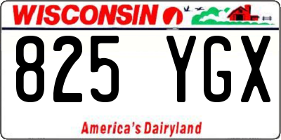WI license plate 825YGX