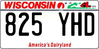 WI license plate 825YHD