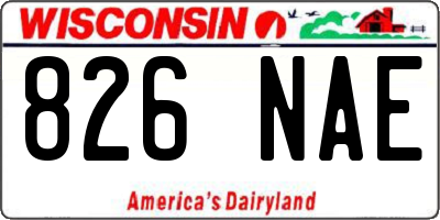 WI license plate 826NAE