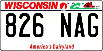 WI license plate 826NAG