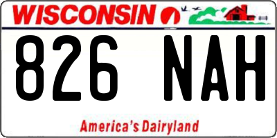 WI license plate 826NAH