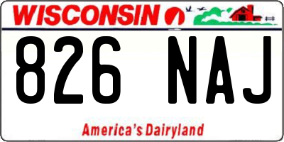 WI license plate 826NAJ