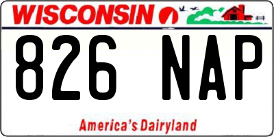 WI license plate 826NAP