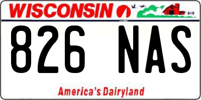 WI license plate 826NAS