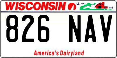WI license plate 826NAV