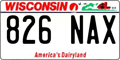 WI license plate 826NAX