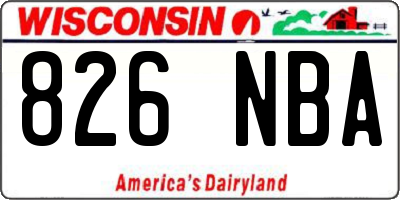 WI license plate 826NBA