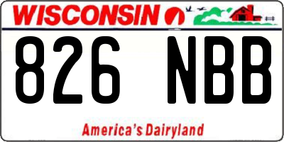 WI license plate 826NBB