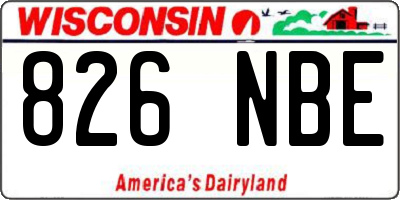 WI license plate 826NBE