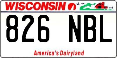 WI license plate 826NBL