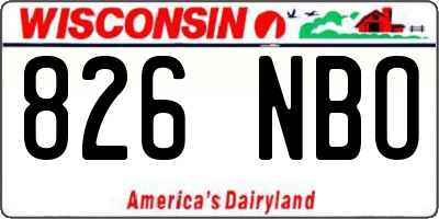 WI license plate 826NBO