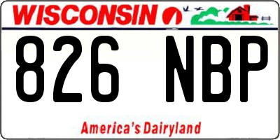 WI license plate 826NBP
