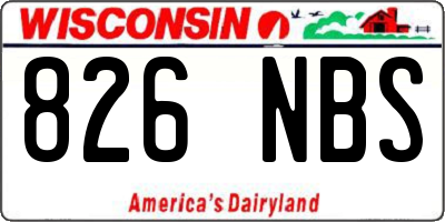 WI license plate 826NBS